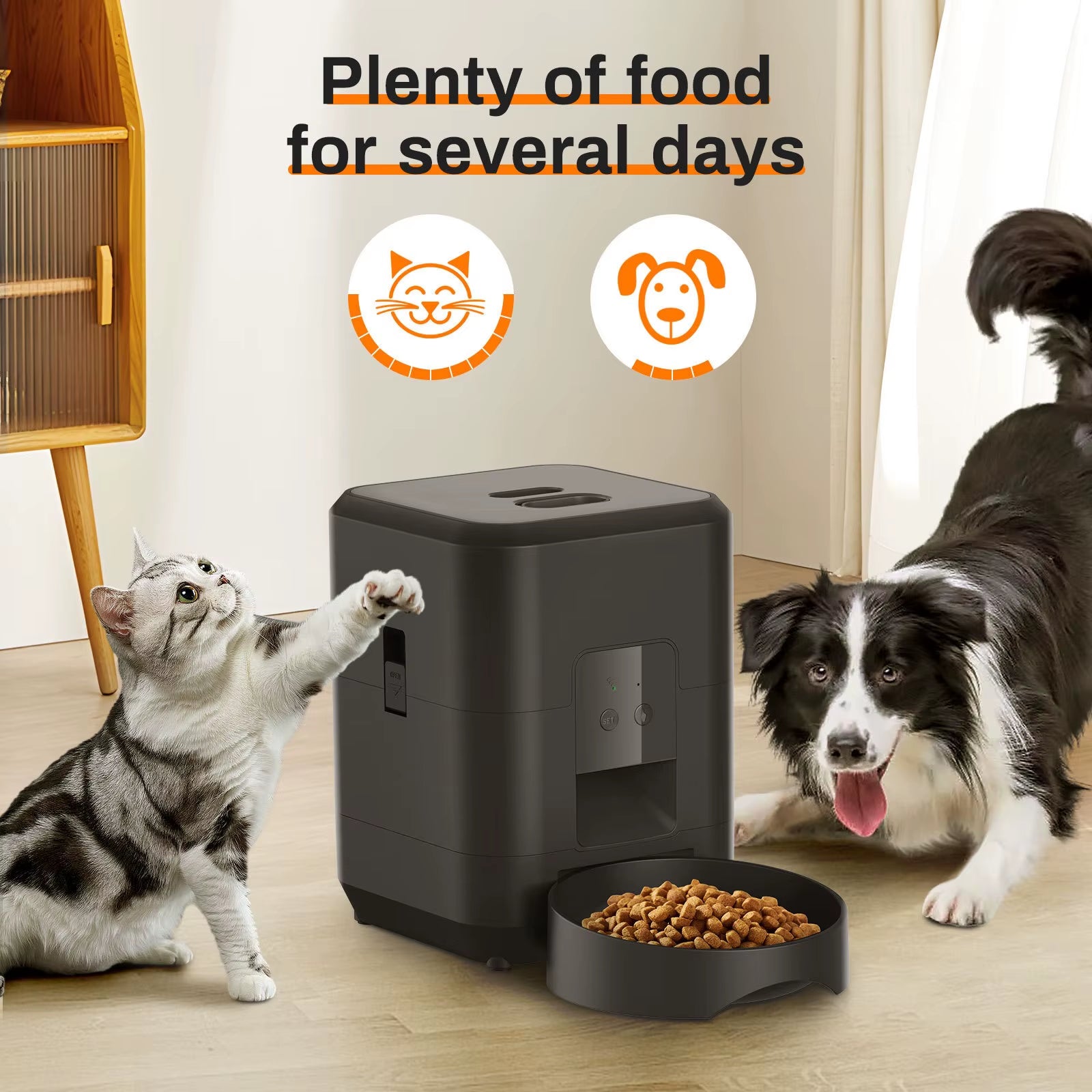 2L Smart Control Pet Feeder WIFI Feeders for Cats Remote Feeding Cat Food Dispenser Automatic Pets Feeder