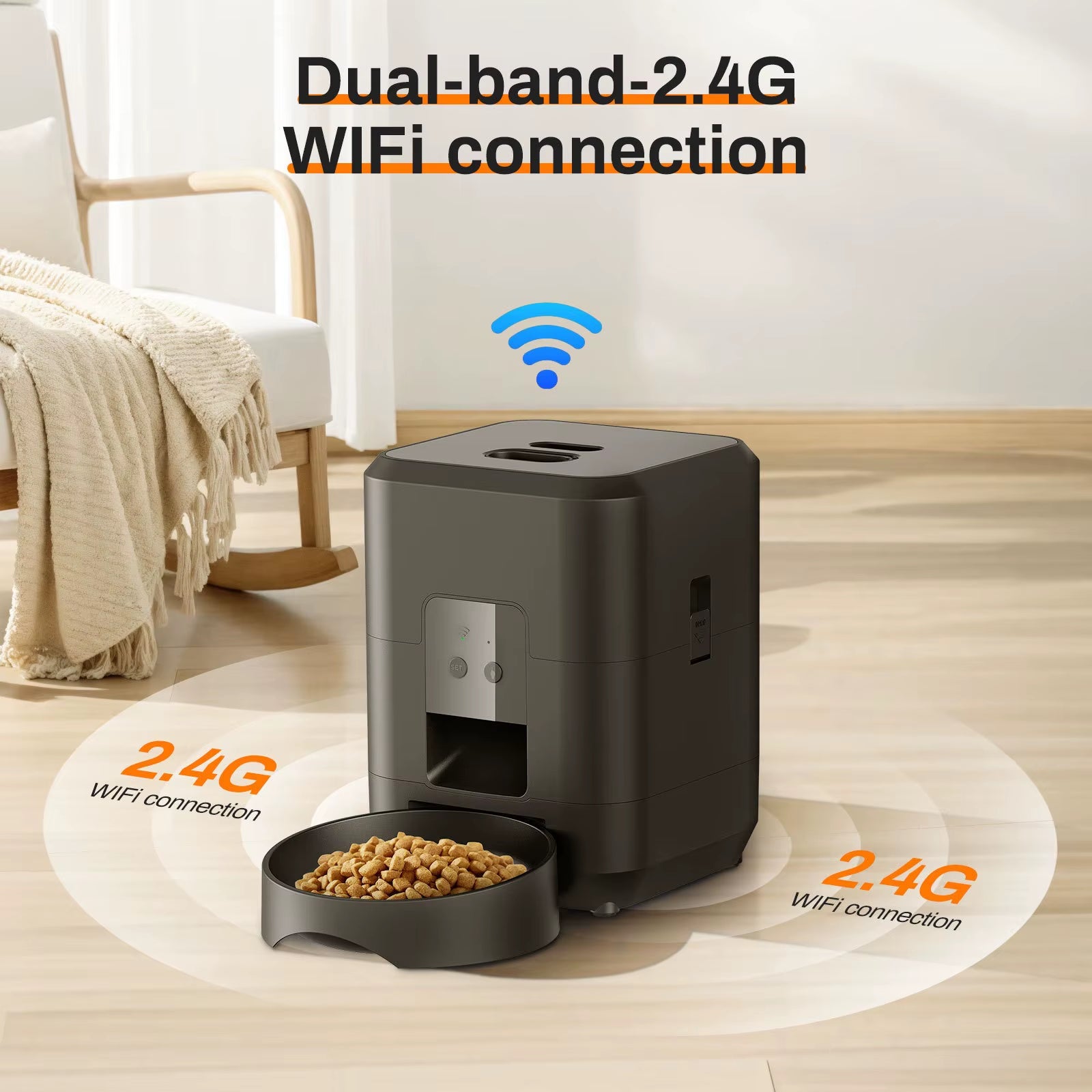 2L Smart Control Pet Feeder WIFI Feeders for Cats Remote Feeding Cat Food Dispenser Automatic Pets Feeder